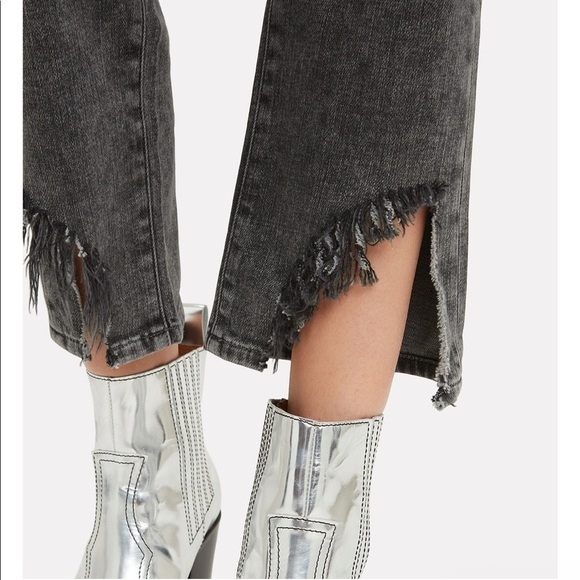 Frame Le High Straight Le Frayed Notch Hem Cropped Jeans sz 26 - Picture 5 of 16